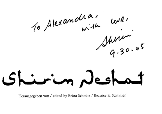 Autograf Shirin Nesath, fot. Alexandra Hołownia