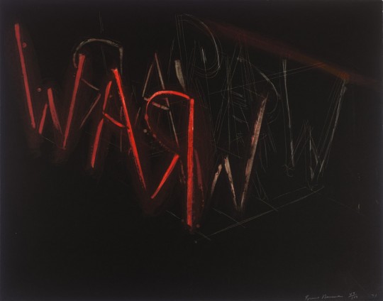 Bruce Nauman, Raw-War / Żywe mięso-Wojna, 1971, litografia na papierze / lithograph on paper , 567 x 717 mm, © Bruce Nauman / ARS, New York. Photo: © Tate, London 2008.