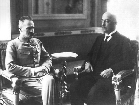 Gabriel Narutowicz z Józefem Piłsudskim (1922 r.)