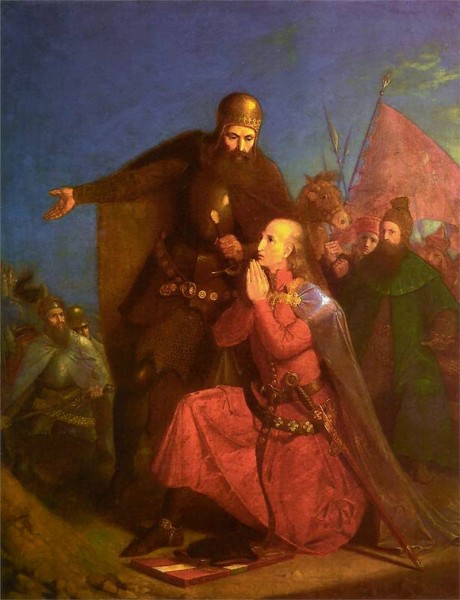 Władysław Jagiełło i Witold modlący się przed bitwą (Jan Matejko)