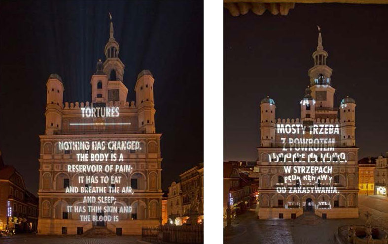 Jenny Holzer, Projekcje świetlne