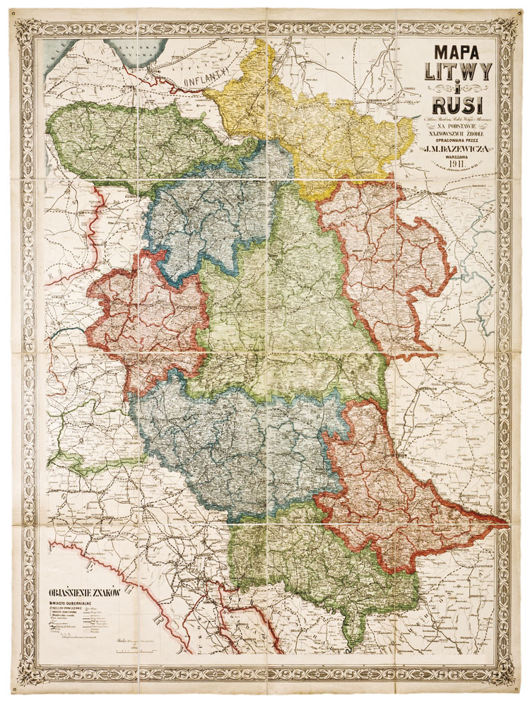 Mapa Litwy i Rusi Józefa Michała Bazewicza