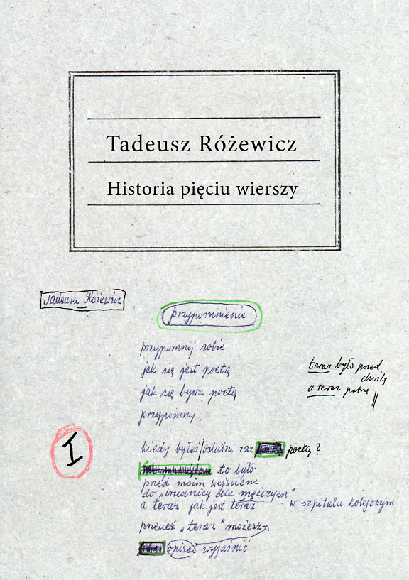 Tadeusz Różewicz, „Historia pięciu wierszy”, Biuro Literackie, 2011 (okładka)