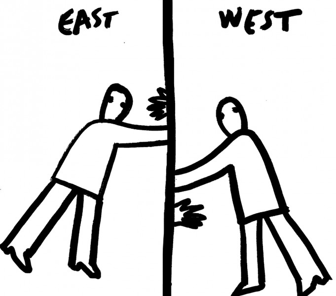 Dan Perjovschi, „East West”, 2006 (źródło: materiał prasowy)