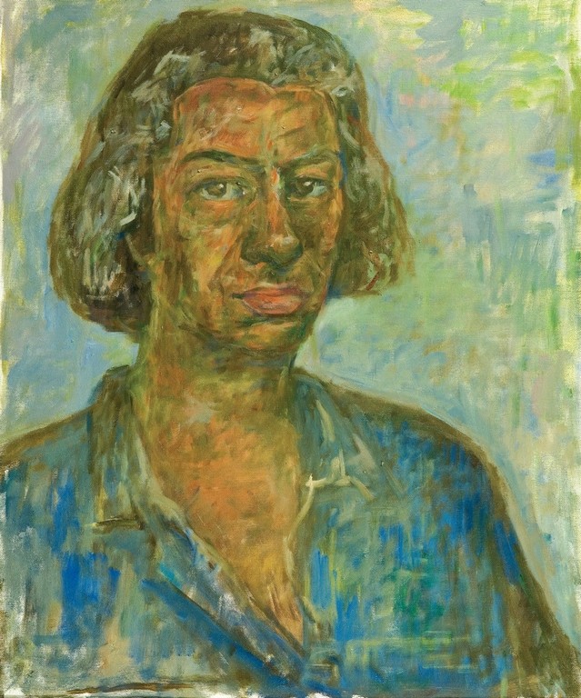 „Autoportret”, olej na płótnie, 50 x 60 cm, 1980 r., z kolekcji E. Azzini