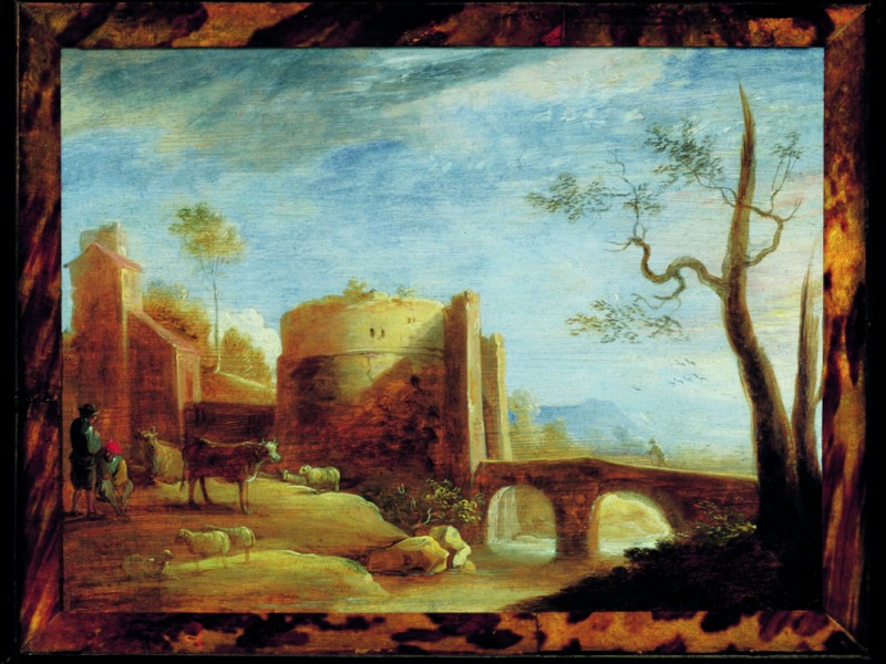 David Teniers Młodszy, „Krajobraz z pasterzami”, 1640-45, 17×23,5 cm, kat.71 (źródło: materiały prasowe organizatora)