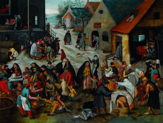 Pieter Brueghel Młodszy, „Siedem aktów miłosierdzia”, 1616-1618, 44×57,5 cm, kat.3 (źródło: materiały prasowe organizatora)