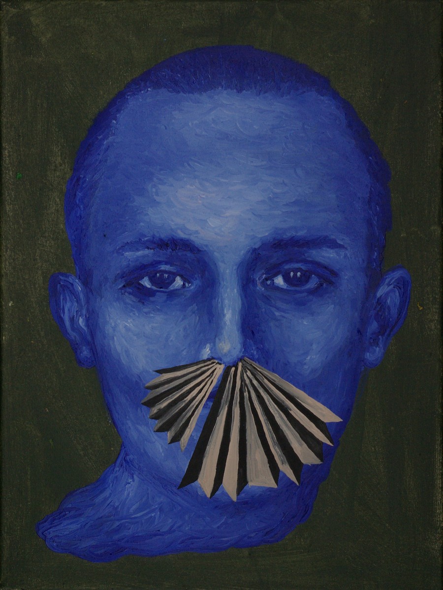 Małgorzata Wielek-Mandrela, „Cały niebieski”, 2013, ol. pł. (źródło: dzięki uprzejmości artystki)