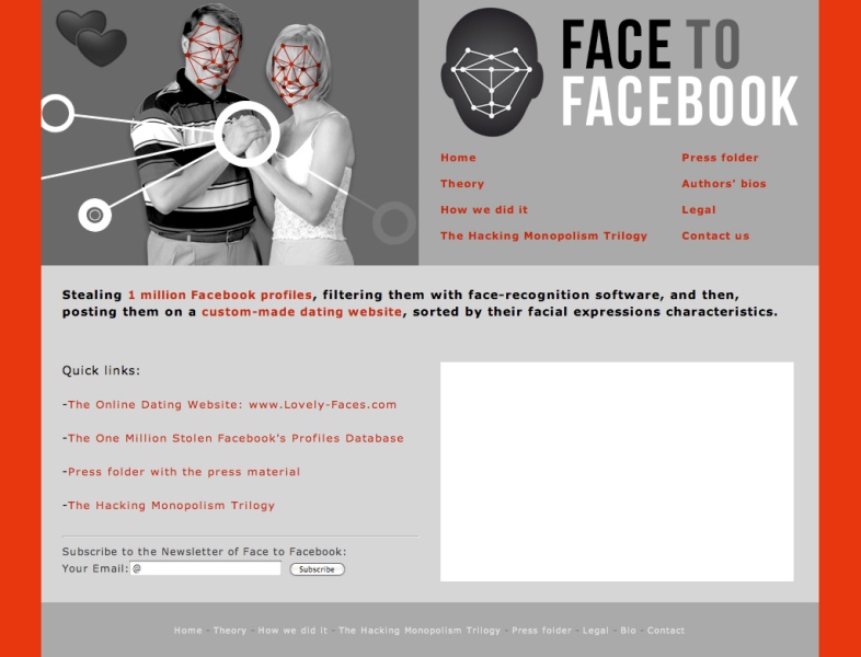 Paolo Cirio, Alessandro Ludovico, „Face to Facebook”, 2011, (źródło: materiały prasowe artystów/dzięki uprzejmości autorki)