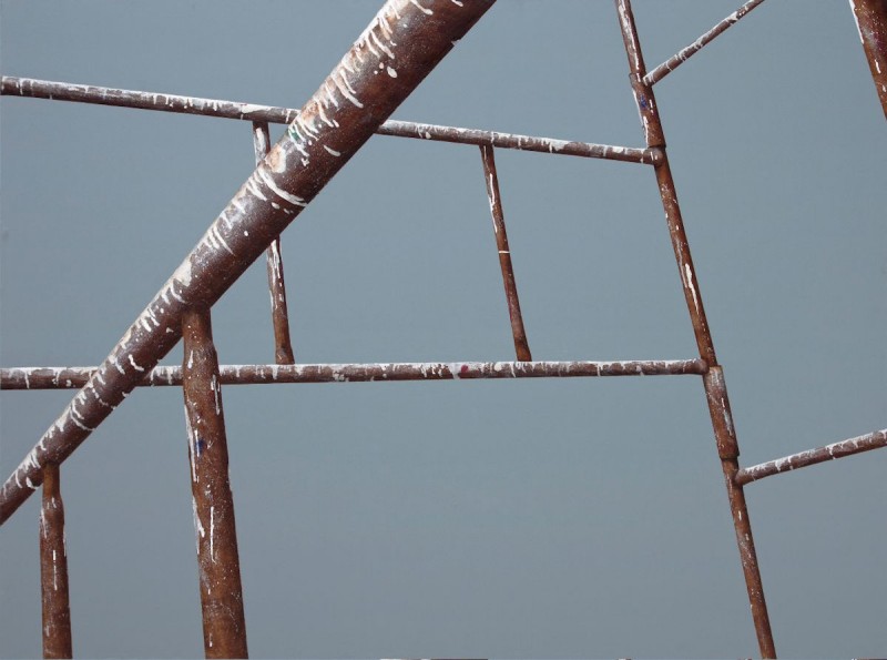 Jakub Ciężki, „Rusztowanie II”, technika mieszana, płótno 150x200cm, 2010, dzięki uprzejmości Galerii Propaganda