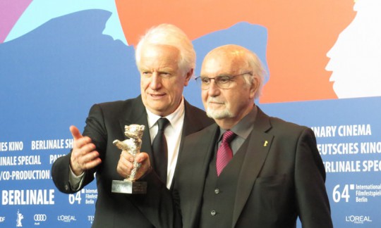 Nagrodę Alfreda Bauera otrzymał Alain Resnais, 64. Berlinale, 2014, fot. Alexandra Hołownia (źródło: dzięki uprzejmości A. Hołowni)