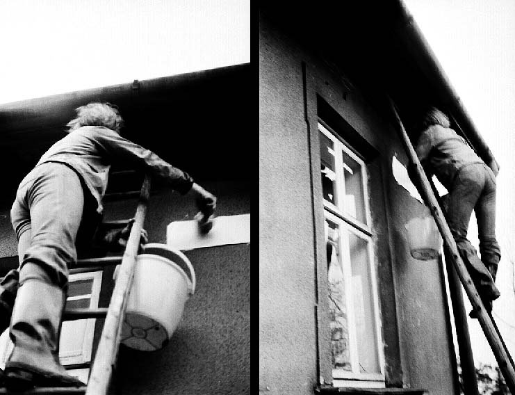 Wincenty Dunikowski-Duniko, „Labirynt, Zamalowywanie tabliczek z nazwami ulic”, Nowa Ruda, 1973