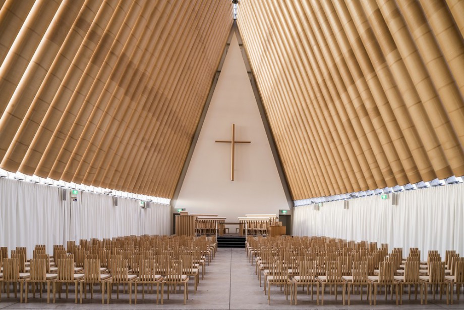 Cardboard Cathedral, 2013, Christchurch, Nowa Zelandia, fot. Stephen Goodenough (źródło: materiały prasowe The Pritzker Architecture Prize 2014)