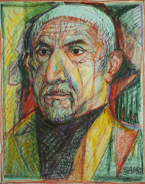 Leszek Rózga, „Autoportret”, 1998, kredka, 67 × 57 cm (źródło: dzięki uprzejmości artysty)