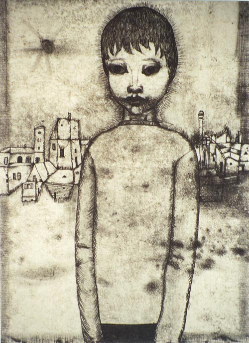 Leszek Rózga, „Dziewczynka”, 1960, monotypia, 50 × 35,5 cm (źródło: dzięki uprzejmości artysty)