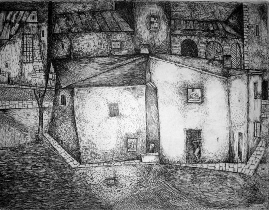 Leszek Rózga, „Rudery. Noc”, 1961, akwaforta, 25 × 32 cm (źródło: dzięki uprzejmości artysty)