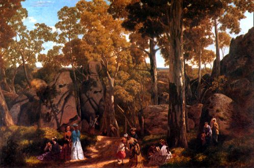 William Ford, „At the Hanging Rock Mt. Macedon”, 1875 (źródło: Wikimedia Commons)
