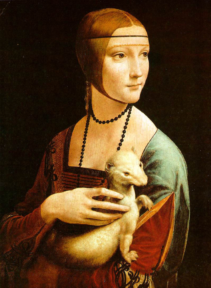 Leonardo da Vinci, „Dama z gronostajem“, 1452-1519, praca powstała na zamówienie Lodovica Sforzy (źródło: Wikipedia, na podstawie licencji Creative Commons)