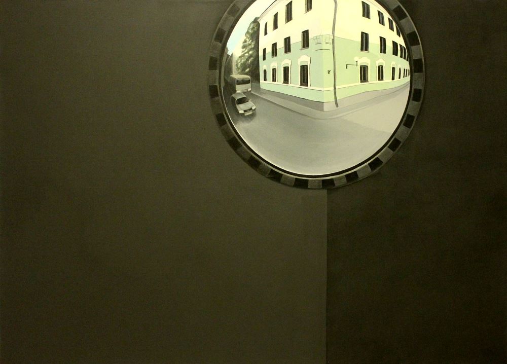 Celina Kannunikava, „Oko”, 2013, akryl na płótnie, 130 × 180 cm (źródło: dzięki uprzejmości Marty Smolińskiej)