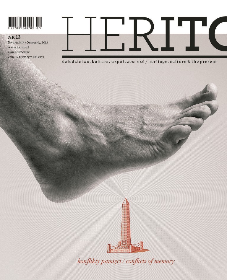 Kwartalnik „Herito”, nr 13 (2013), projekt okładki: Kuba Sowiński, wydawca: Międzynarodowe Centrum Kultury w Krakowie (źródło: dzięki uprzejmości MCK)