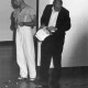Zygmunt Piotrowski, Borys Nieslony, „Das Brakteaten Stück”, performans, Documenta 8, Kassel, Black Market, 1987, fot. archiwum Z. Piotrowskiego (źródło: materiały Kwartalnika Artluk)