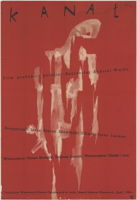 Plakat do filmu „Kanał”, aut. Jan Lenica, Polska, 1957 (źródło: Archiwum Muzeum Kinematografii w Łodzi, dzięki uprzejmości Muzeum)