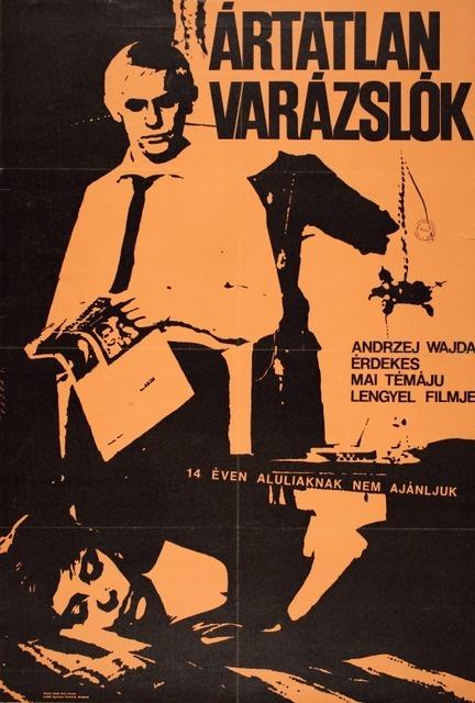 Plakat do filmu „Niewinni czarodzieje”, aut. L. Vajda, Węgry, 1964 (źródło: Archiwum Muzeum Kinematografii w Łodzi, dzięki uprzejmości Muzeum)