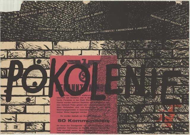 Plakat do filmu „Pokolenie”, aut. Wojciech Zamecznik, Polska, 1954 (źródło: Archiwum Muzeum Kinematografii w Łodzi, dzięki uprzejmości Muzeum)