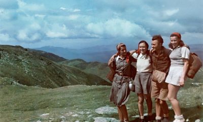 Iezerul Mare, lipiec 1942. Od lewej: Janina Łozińska, Danuta Strzeszewska, Tadeusz Gaydamowicz i Ada Donotkówna, FOT. ZE ZBIORÓW TADEUSZA GAYDAMOWICZA / OK (źródło: kwartalnik Karta)