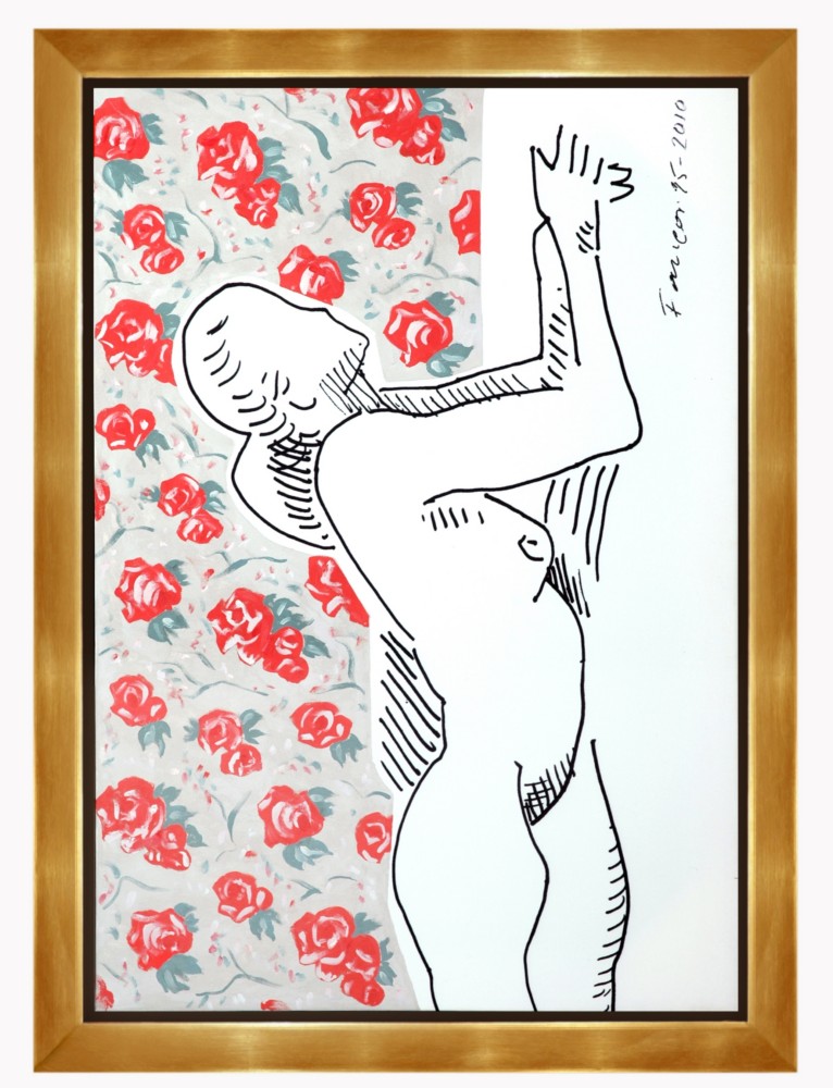 Wojciech Fangor, „Akt z różą”, 1995, 85x120 cm; wystawa „Wojciech Fangor. Wspomnienie teraźniejszości”, Muzeum Narodowe we Wrocławiu, 2015 (źródło: materiały prasowe organizatora)