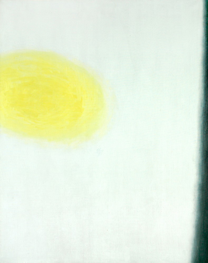 Wojciech Fangor, „Abstrakcja z żółtym”, 1958; wystawa „Wojciech Fangor. Wspomnienie teraźniejszości”, Muzeum Narodowe we Wrocławiu, 2015 (źródło: materiały prasowe organizatora)