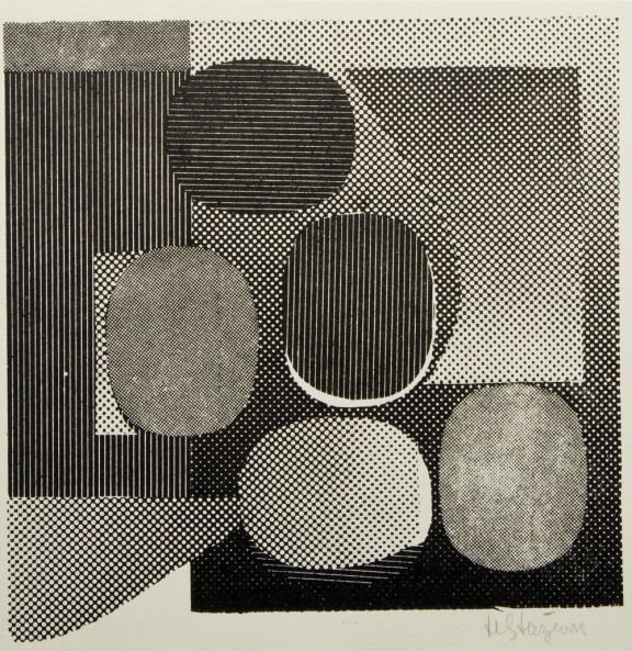 Henryk Stażewski, „Studium reliefu”, 1963, własność prywatna (źródło: materiały prasowe Mazowieckiego Centrum Sztuki Współczesnej Elektrownia)