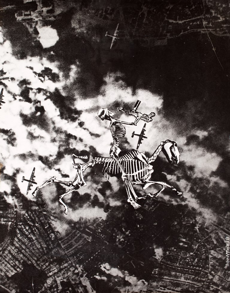 Mieczysław Berman, „Wojna”, 1944, fotomontaż, Muzeum Narodowe we Wrocławiu (źródło: materiały prasowe Zachęty Narodowej Galerii Sztuki)
