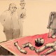 Andrzej Wróblewski, „Muzeum”, 1956, gwasz na papierze, 30 x 41 cm, Muzeum Sztuki Nowoczesnej w Warszawie (źródło: materiały prasowe MSN)