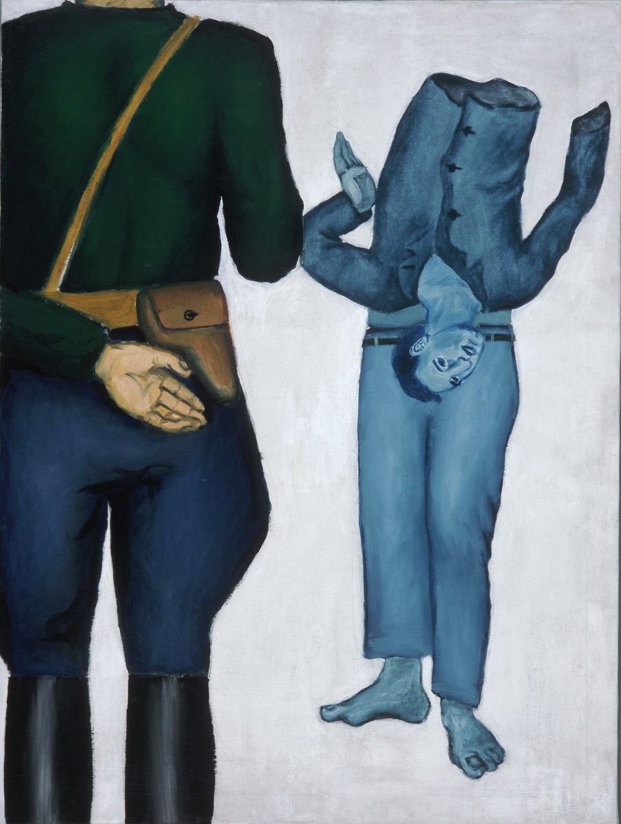 Andrzej Wróblewski, „Rozstrzelany”, 1949, olej na płótnie, 120 x 90 cm, kolekcja prywatna, dzięki uprzejmości Fundacji Andrzeja Wróblewskiego (źródło: materiały prasowe MSN)