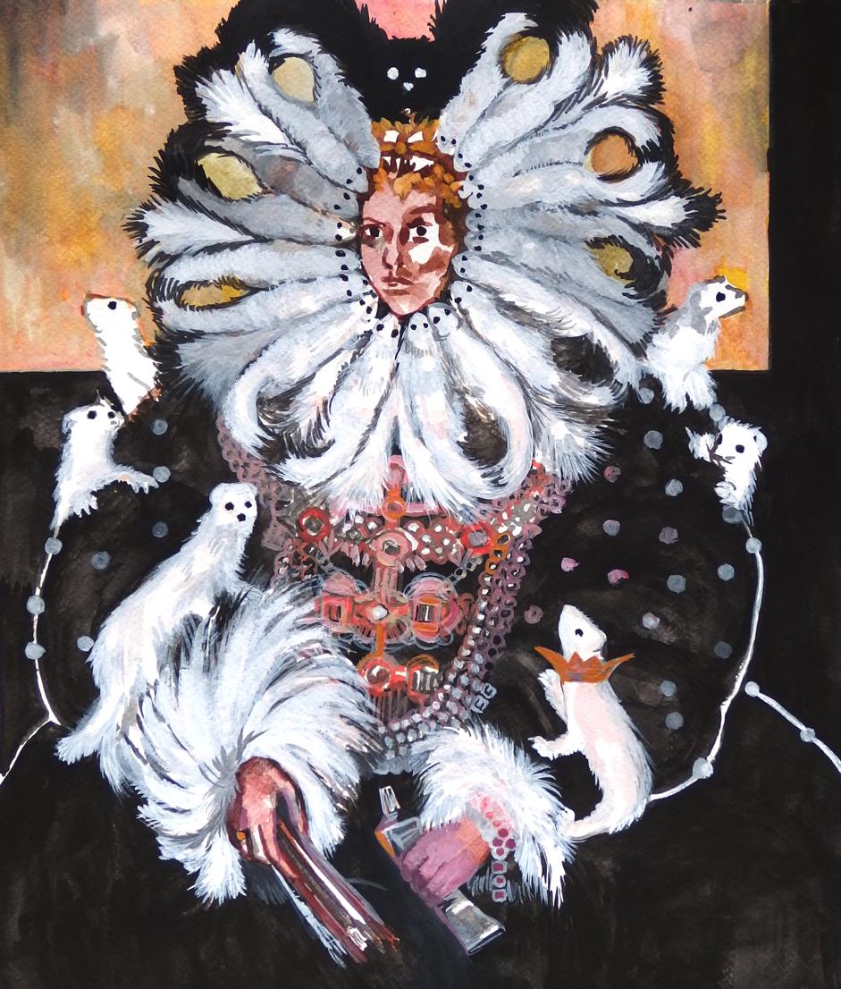 Pola Dwurnik, „Królowa malarstwa z łasiczkami”, 2014 (źródło: materiały prasowe MWW)