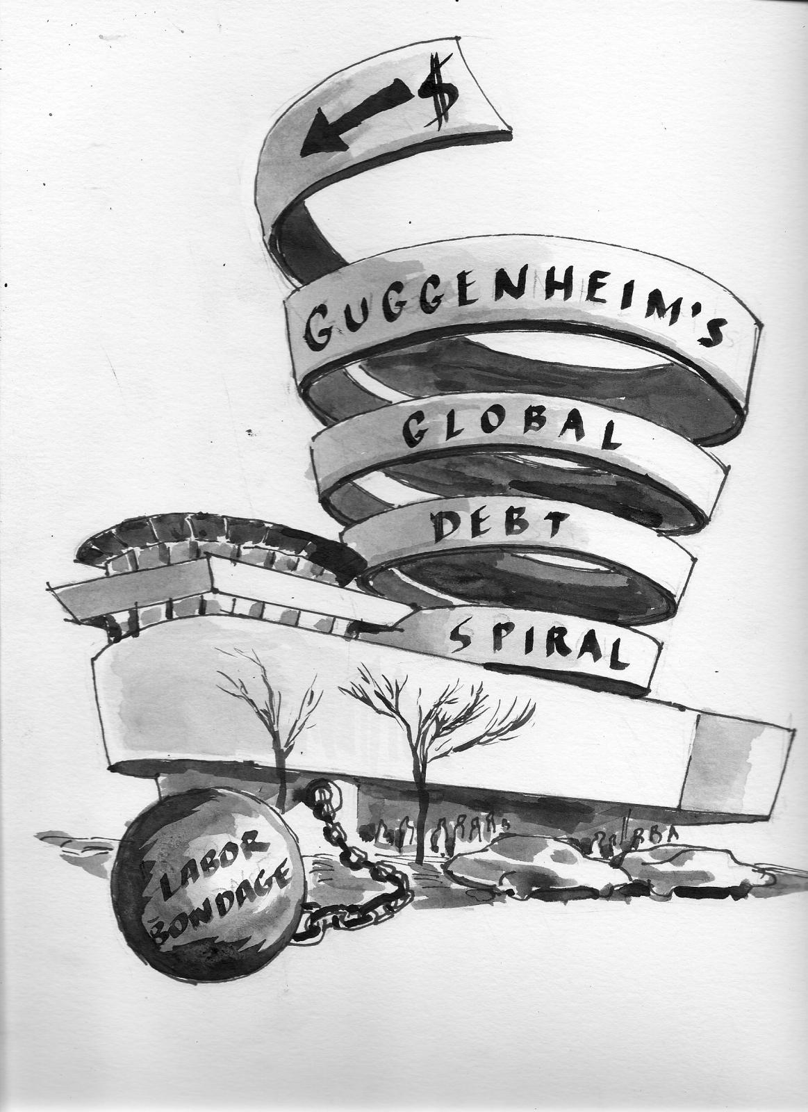 Noah Fischer, G.U.L.F. - pamflet na działania Muzeum Guggenheima i New York University, luty 2015 (źródło: materiały prasowe Muzeum Sztuki Nowoczesnej)