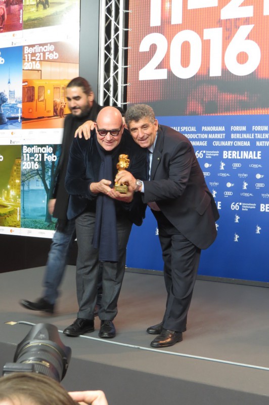 Gianfranco Rosi i lekarz Bartolo, 66. Berlinale, fot. Alexandra Hołownia (źródło: dzięki uprzejmości autorki)