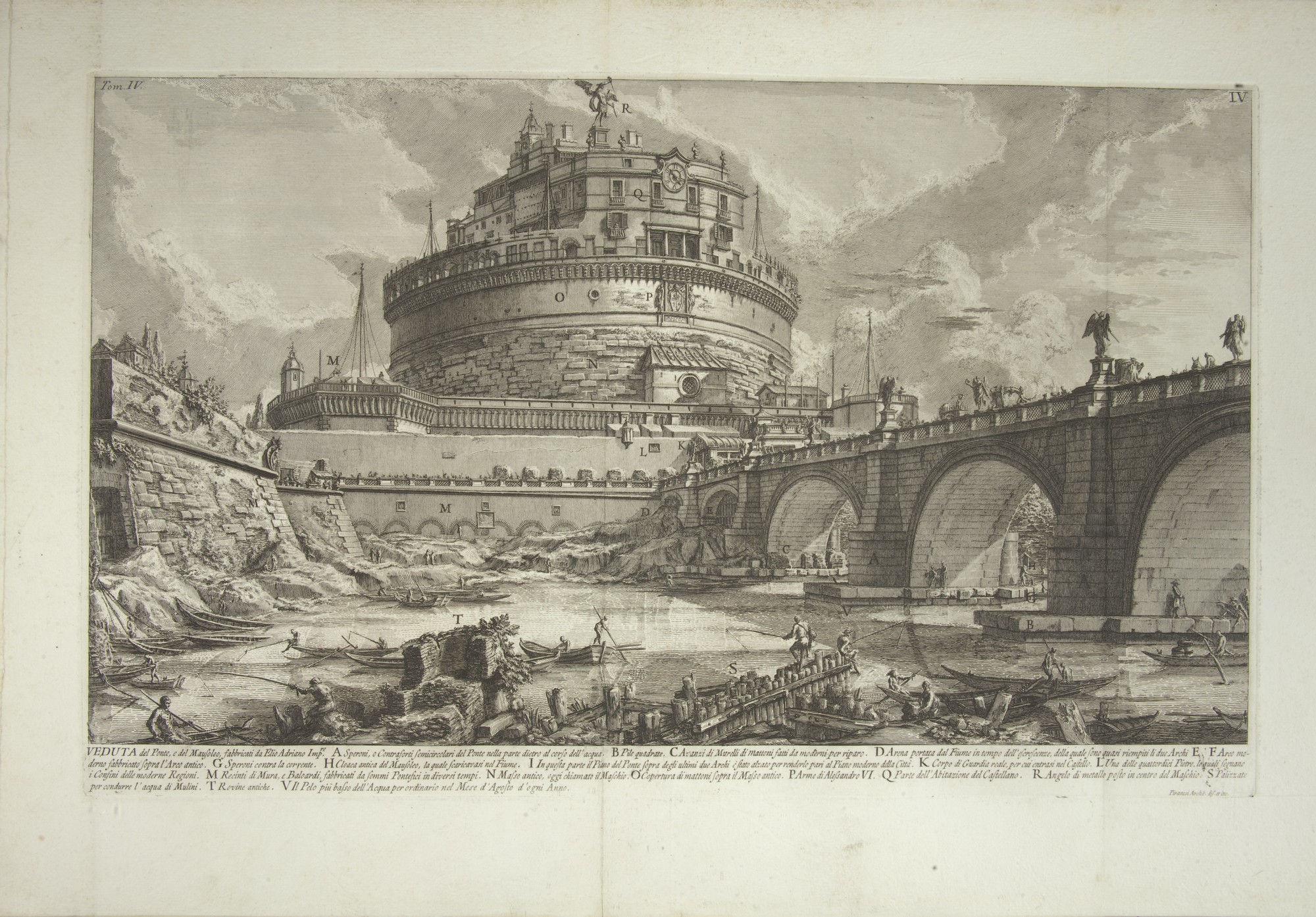 „Zamek Św. Anioła”, z cyklu „Le Antichità Romane”, Giovanni Battista Piranesi, Rzym, 1756, akwaforta, ze zbiorów Gabinetu Rycin PAU w Bibliotece Naukowej PAN i PAU w Krakowie (źródło: materiały prasowe)