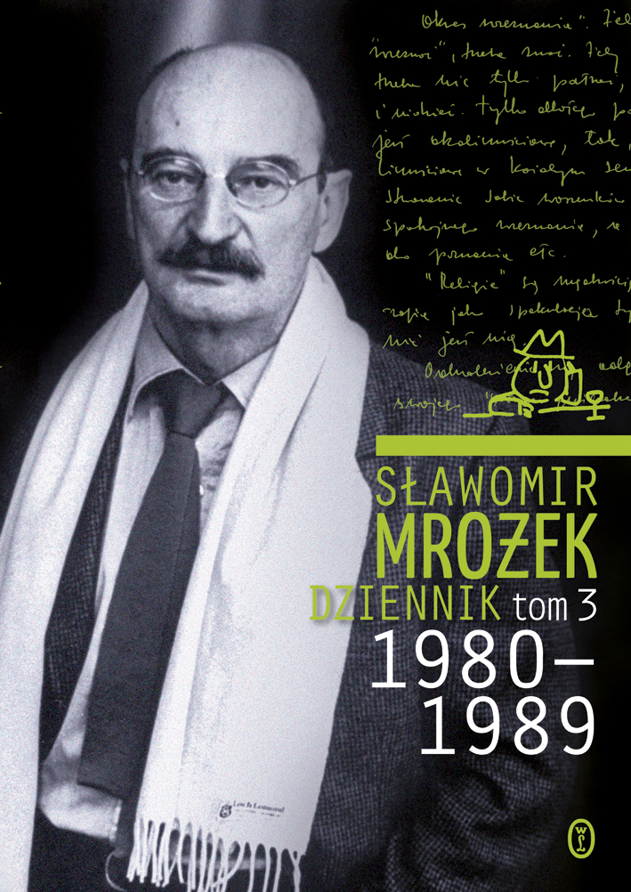 Sławomir Mrożek, „Dziennik 1980–1989”, tom 3, Wydawnictwo Literackie, okładka (źródło: materiały prasowe wydawcy)