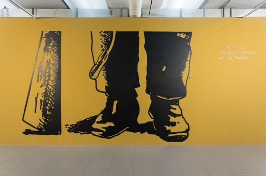 Jean-Michel Alberola, "Strach", zniszczenie, dobro, 2013, realizacja murali Ariane A., Marie D., zdj. Barbara Kubska (źródło: dzięki uprzejmości BWA Katowice)