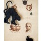 Twarz ludzka zestawiona z głową kota (Figure humaine comparée avec celle du chat), 1995, asamblaż, 140 × 100 × 25 cm, courtesy D. Spoerri, LEVY Galerie, Hamburg (źródło: materiały prasowe organizatora)