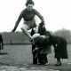 Danuta Sikorzanka wykonuje skok w dal podczas skoków lekkoatletycznych w Centralnym Instytucie Wychowania Fizycznego w Warszawie, 26.03.1934, Muzeum Sportu i Turystyki w Warszawie (źródło: materiały prasowe organizatora)