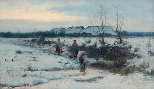 Fot. Krajobraz zimowy 1886, olej, plotno, wł. Muzeum Narodowe w Krakowie