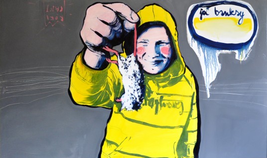 "Banksy", olej na płótnie, autor: Katarzyna Szeszycka