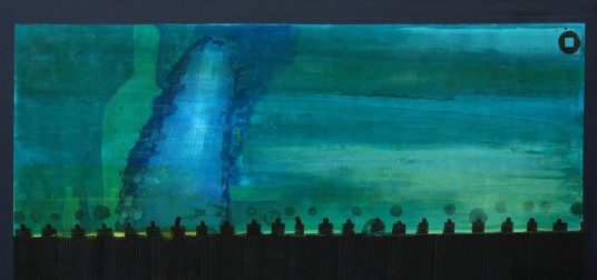 "Kino"2007, autor: Szymon Teluk, pigment, lakiery, olej na płótnie