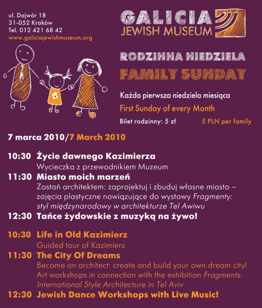 Plakat promujący "Rodzinną Niedzielę" w Muzeum Galicja