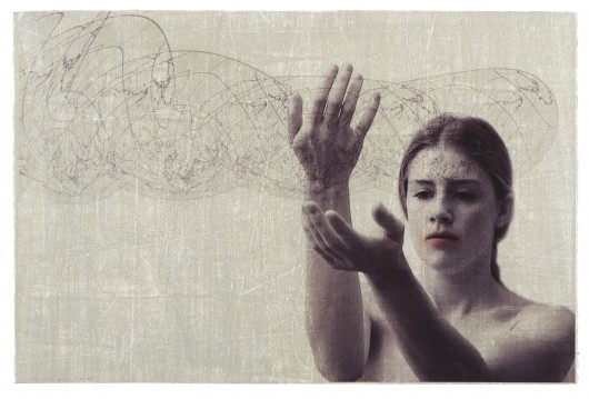 Alicia Candiani "Weaver", druk cyfrowy z drzeworytem, 2008