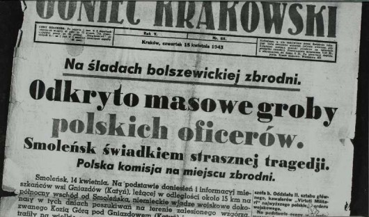 Praca prezentowana na wystawie "Kłamstwo katyńskie" w Zielonej Górze