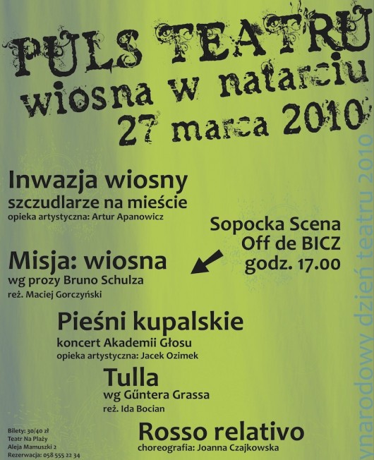 Plakat promujący obchody Międzynarodowego Dnia Teatru 2010